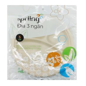 Spriing lô 5 đĩa tròn 3 ngăn bã mía 26cm